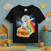 Rainbow Burger Space Cat Toddler T-Shirt