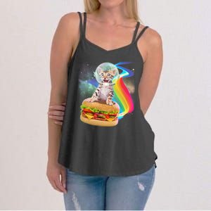 Rainbow Burger Space Cat Women's Strappy Tank