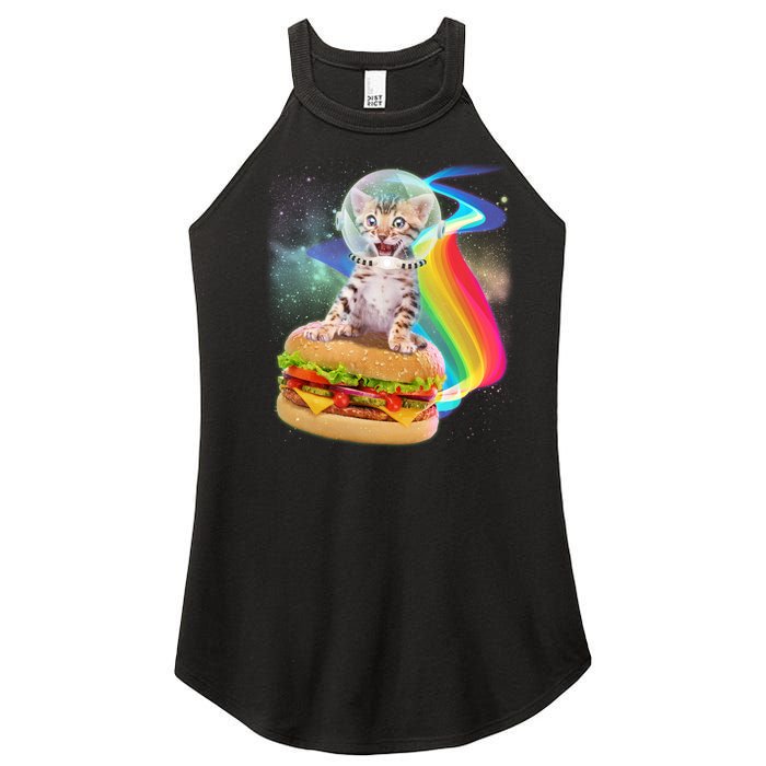 Rainbow Burger Space Cat Women’s Perfect Tri Rocker Tank