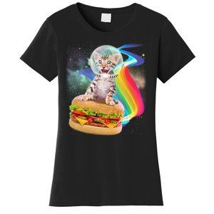 Rainbow Burger Space Cat Women's T-Shirt