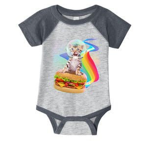 Rainbow Burger Space Cat Infant Baby Jersey Bodysuit