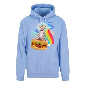 Rainbow Burger Space Cat Unisex Surf Hoodie