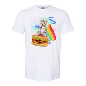 Rainbow Burger Space Cat Softstyle CVC T-Shirt