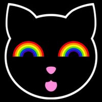 Rainbow Cat LGBT Ally Button