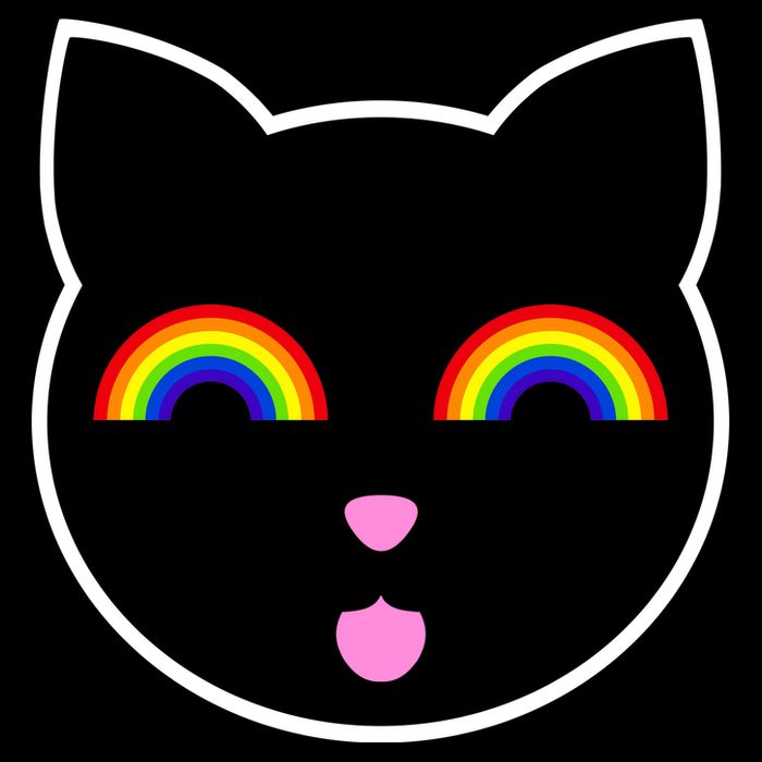 Rainbow Cat LGBT Ally Button