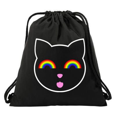 Rainbow Cat LGBT Ally Drawstring Bag