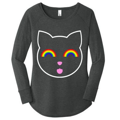 Rainbow Cat LGBT Ally Women's Perfect Tri Tunic Long Sleeve Shirt