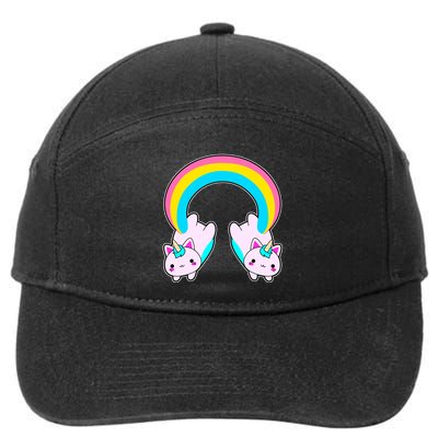 Rainbow Cat Twin Caticorns 7-Panel Snapback Hat