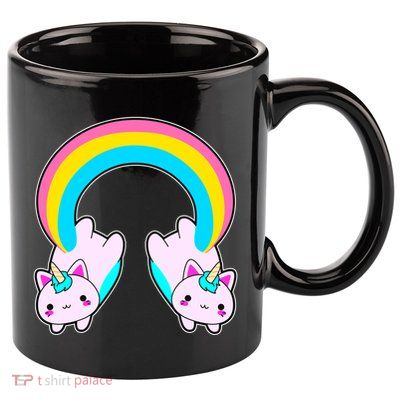 Rainbow Cat Twin Caticorns 11oz C Handle Ceramic Mug