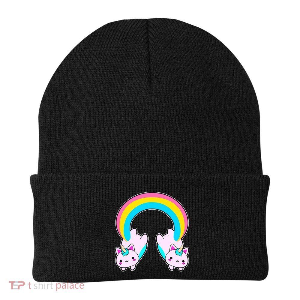 Rainbow Cat Twin Caticorns Beanie