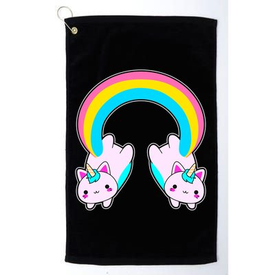 Rainbow Cat Twin Caticorns Golf Towel