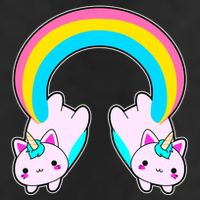 Rainbow Cat Twin Caticorns Golf Towel