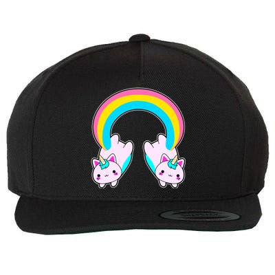 Rainbow Cat Twin Caticorns Wool Snapback Cap