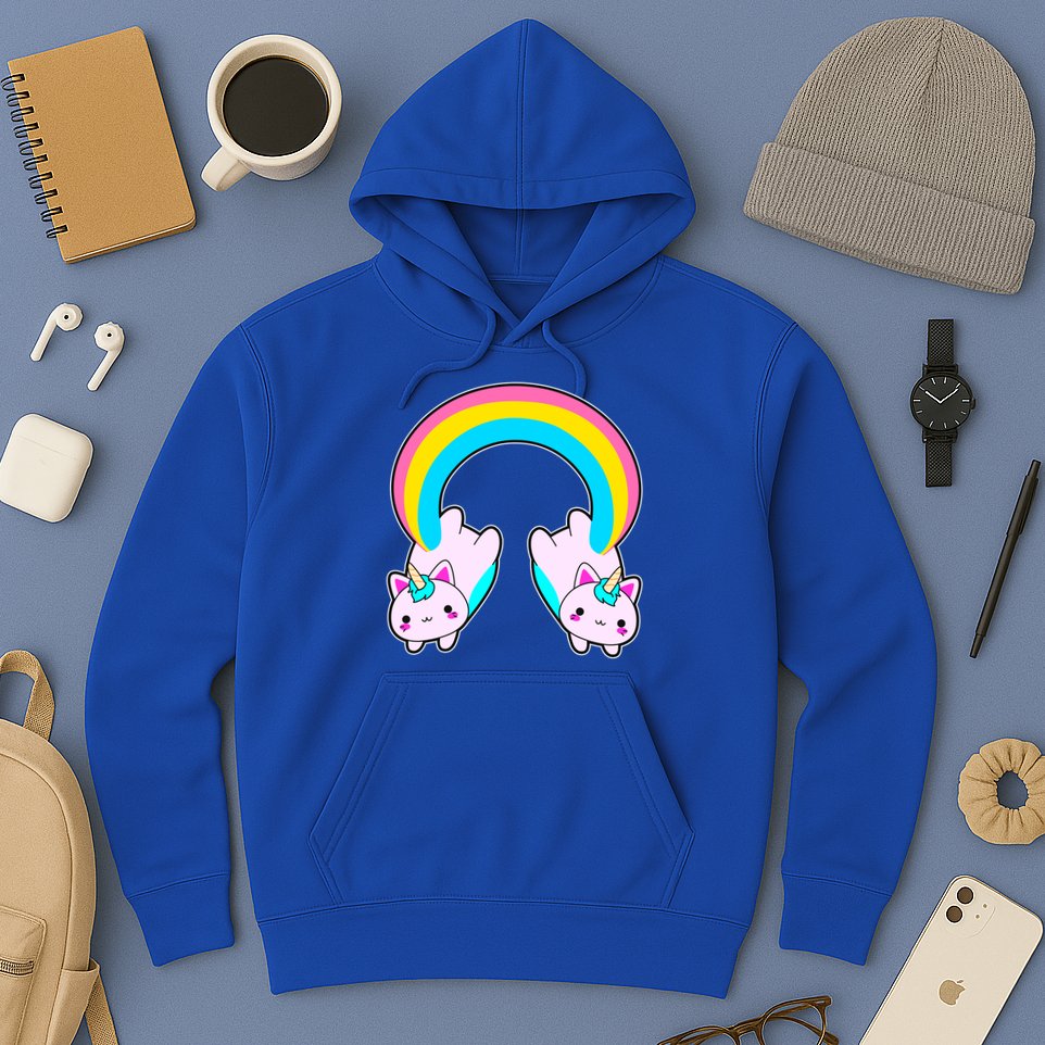 Rainbow Cat Twin Caticorns Hoodie