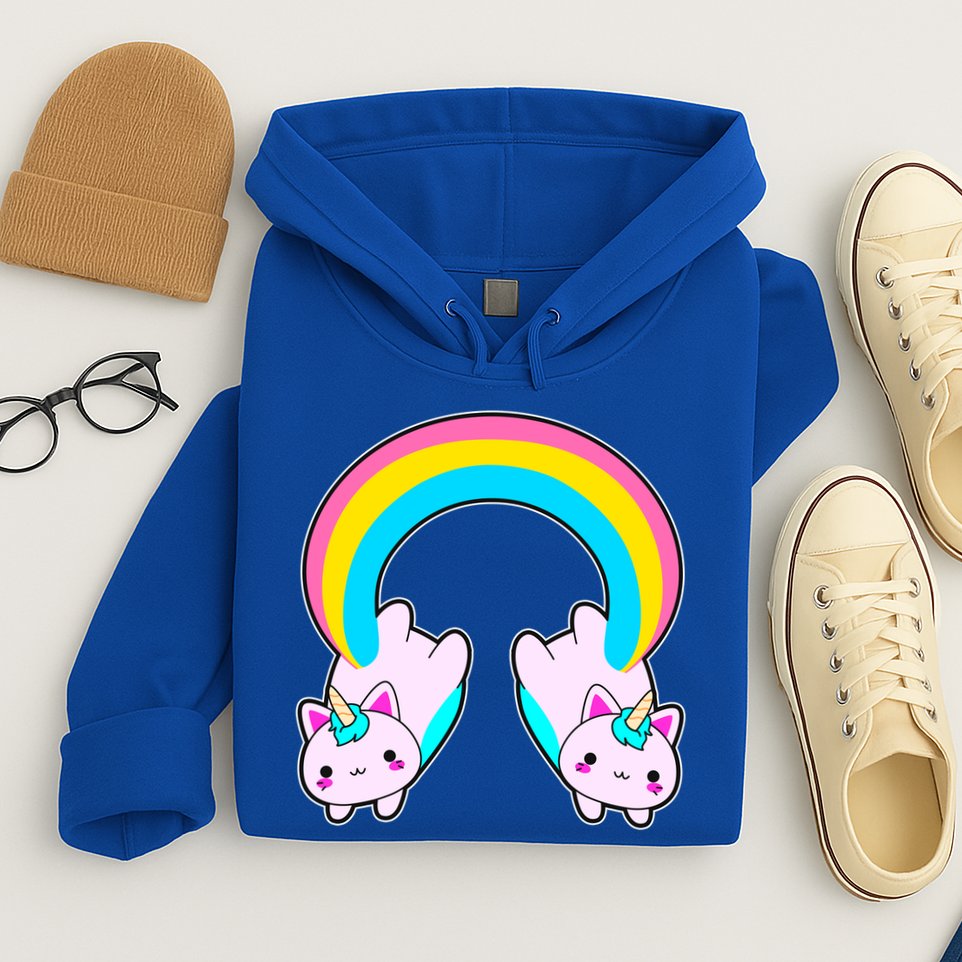 Rainbow Cat Twin Caticorns Hoodie
