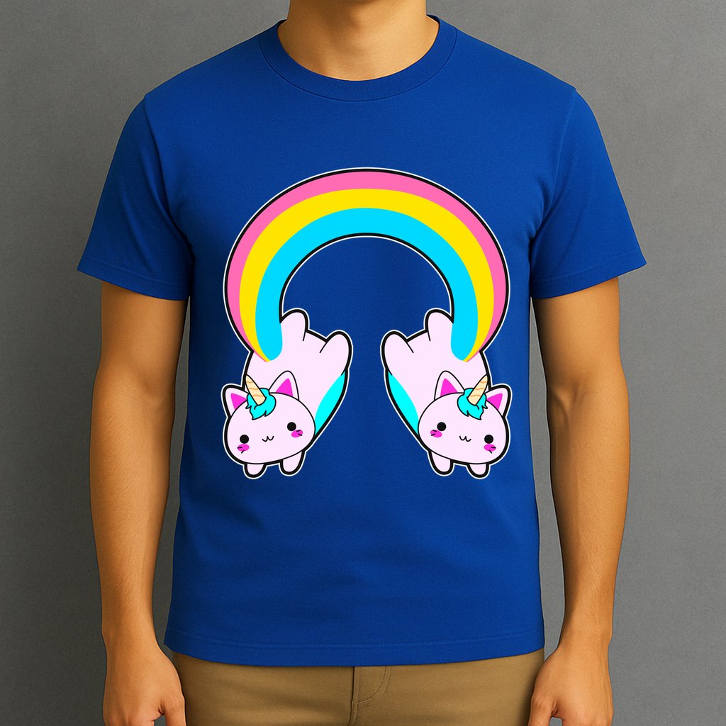 Rainbow Cat Twin Caticorns T-Shirt