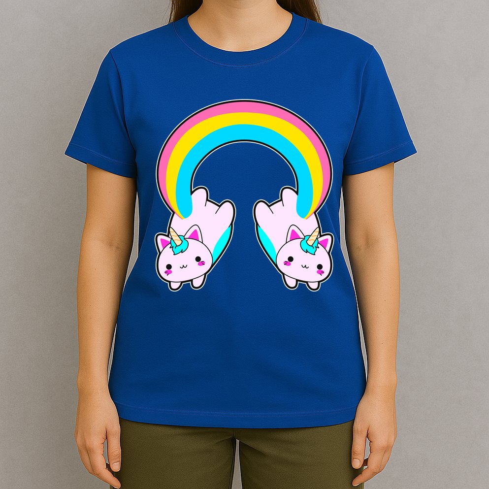Rainbow Cat Twin Caticorns T-Shirt