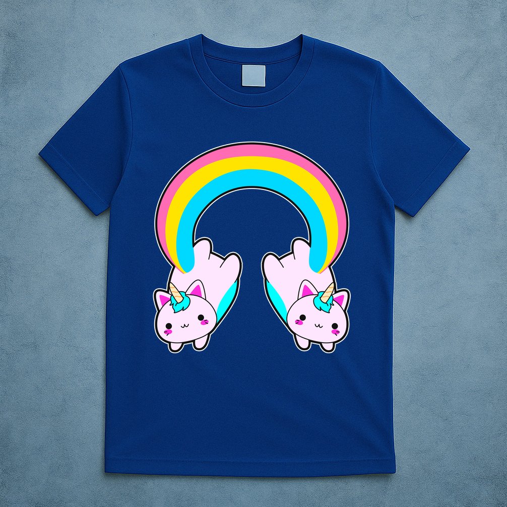 Rainbow Cat Twin Caticorns T-Shirt