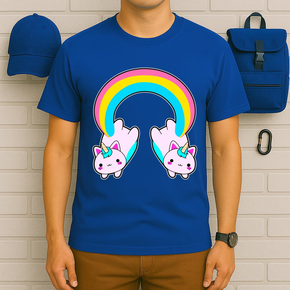 Rainbow Cat Twin Caticorns T-Shirt
