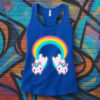 Rainbow Cat Twin Caticorns Womens Tank Top