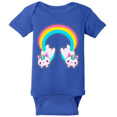 Rainbow Cat Twin Caticorns Baby Bodysuit