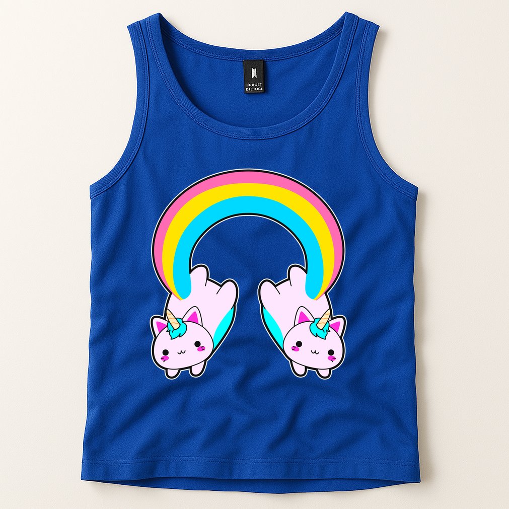 Rainbow Cat Twin Caticorns Tank Top