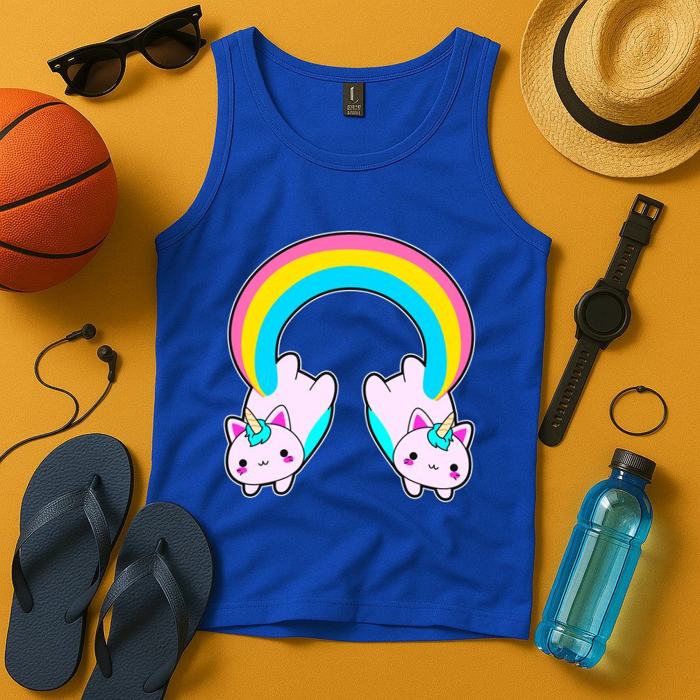 Rainbow Cat Twin Caticorns Tank Top