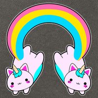 Rainbow Cat Twin Caticorns Cotton Canvas Backpack