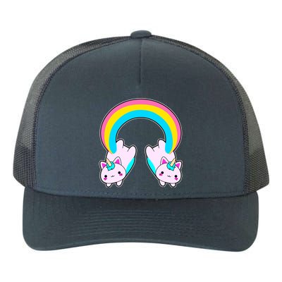 Rainbow Cat Twin Caticorns Yupoong Adult 5-Panel Trucker Hat