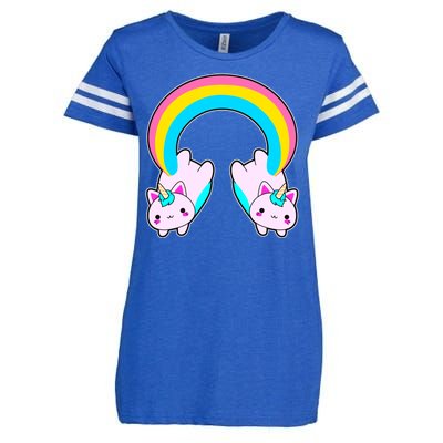 Rainbow Cat Twin Caticorns Enza Ladies Jersey Football T-Shirt