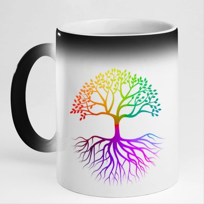 Rainbow Colorful - Tree Of life 11oz Black Color Changing Mug