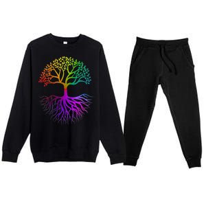 Rainbow Colorful - Tree Of life Premium Crewneck Sweatsuit Set