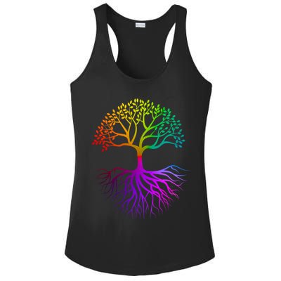 Rainbow Colorful - Tree Of life Ladies PosiCharge Competitor Racerback Tank