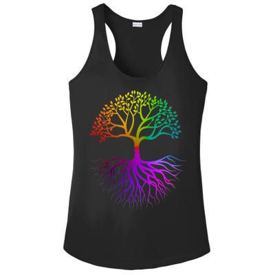 Rainbow Colorful - Tree Of life Ladies PosiCharge Competitor Racerback Tank