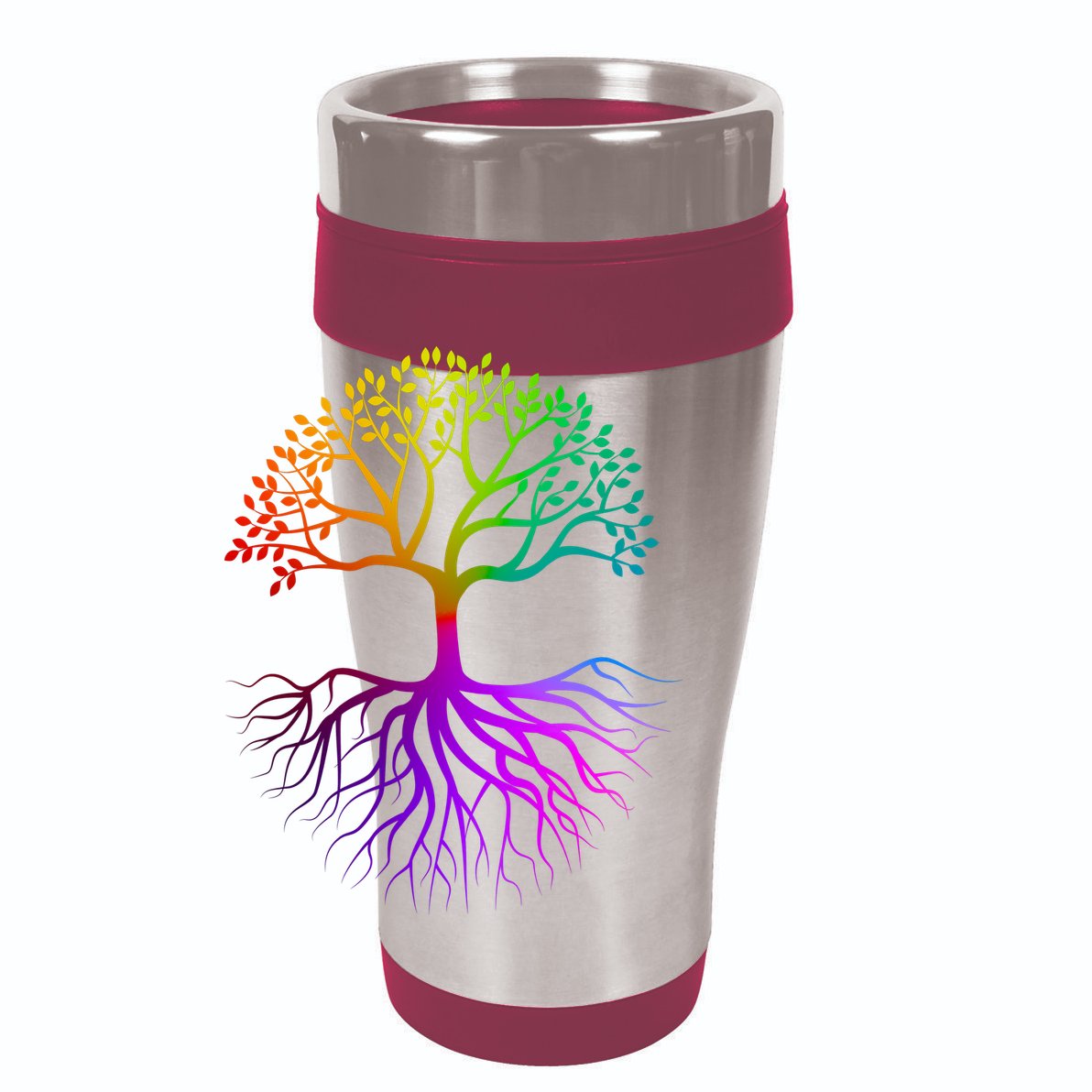 Rainbow Colorful - Tree Of life 12oz Stainless Steel Coffee Mug