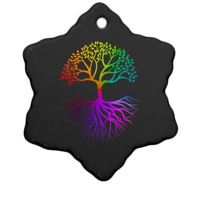 Rainbow Colorful - Tree Of life Ceramic Star Ornament