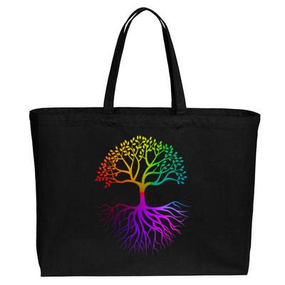 Rainbow Colorful - Tree Of life Cotton Canvas Jumbo Tote