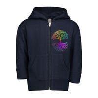 Rainbow Colorful - Tree Of life Toddler Zip Fleece Hoodie