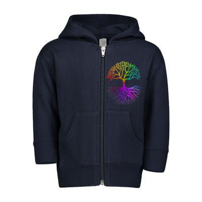 Rainbow Colorful - Tree Of life Toddler Zip Fleece Hoodie