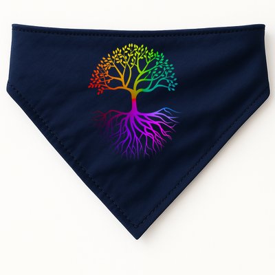 Rainbow Colorful - Tree Of life USA-Made Doggie Bandana