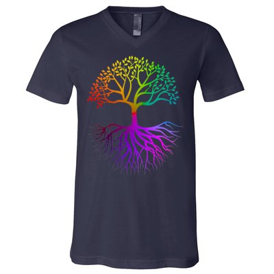 Rainbow Colorful - Tree Of life V-Neck T-Shirt