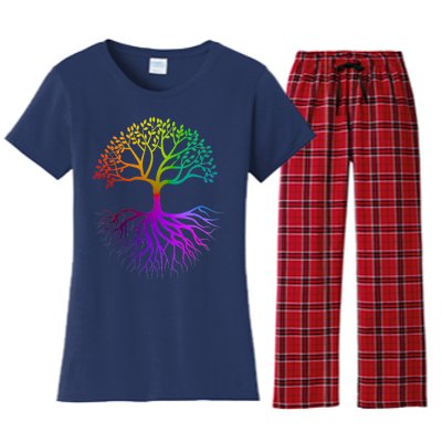 Rainbow Colorful - Tree Of life Women's Flannel Pajama Set