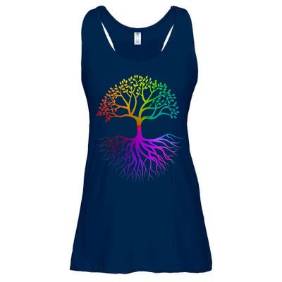 Rainbow Colorful - Tree Of life Ladies Essential Flowy Tank