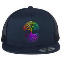 Rainbow Colorful - Tree Of life Flat Bill Trucker Hat