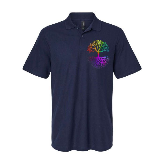 Rainbow Colorful - Tree Of life Softstyle Adult Sport Polo