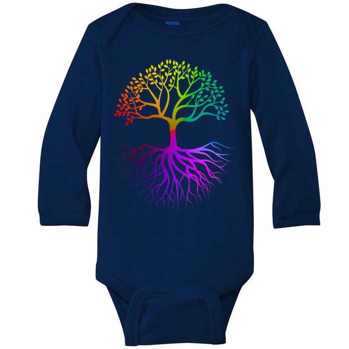 Rainbow Colorful - Tree Of life Baby Long Sleeve Bodysuit