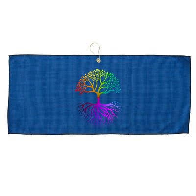 Rainbow Colorful - Tree Of life Large Microfiber Waffle Golf Towel