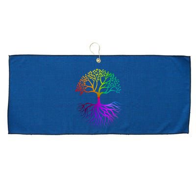 Rainbow Colorful - Tree Of life Large Microfiber Waffle Golf Towel