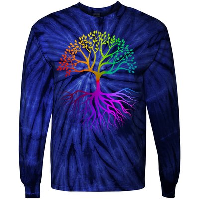 Rainbow Colorful - Tree Of life Tie-Dye Long Sleeve Shirt