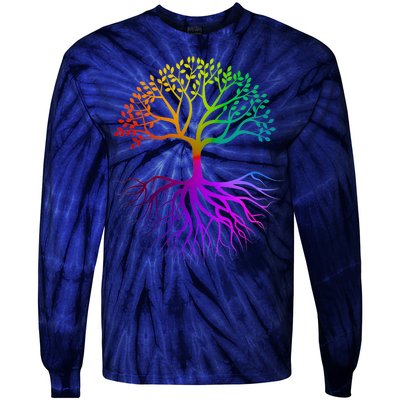 Rainbow Colorful - Tree Of life Tie-Dye Long Sleeve Shirt